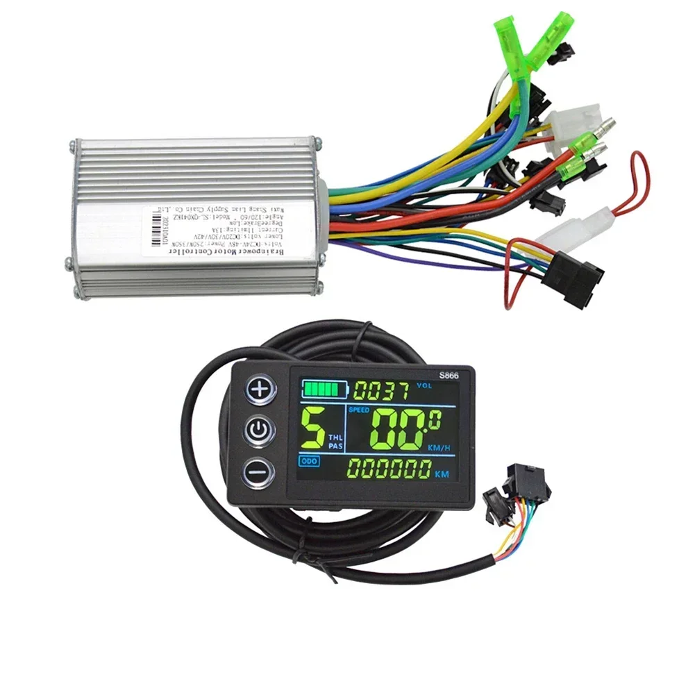 

Ebike Controller Display Sets 24V-48V 250W/350W Brushless Motor Controller With S866 Waterproof LCD Display Electric Bike Meter