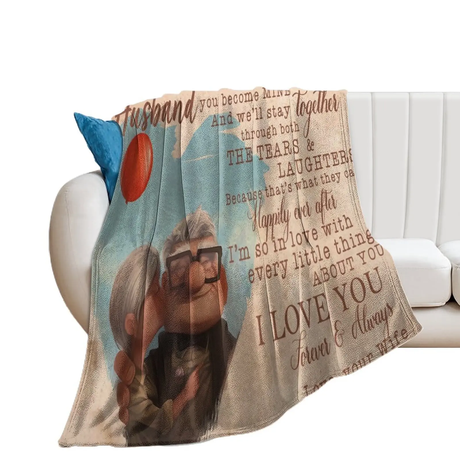 

Carl And Ellie To My Husband I'm So In Love With Every Little Thing About You, Valentines Gift For Husband Throw Blanket