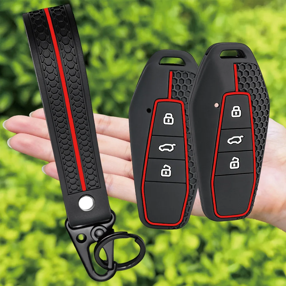 For Chery iCAR 03 Shuxiangjia EQ7 Jaecoo J6 Soft Touch Key Protector With Key Ring Holder Premium Protector