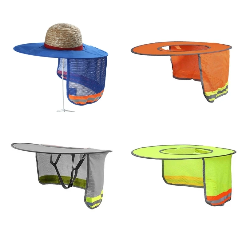 Hard Hat Sun Shade Mesh Sunshade with High Visibility Reflective Strip Breathable UV Protection Neck Shield for Hard Hat