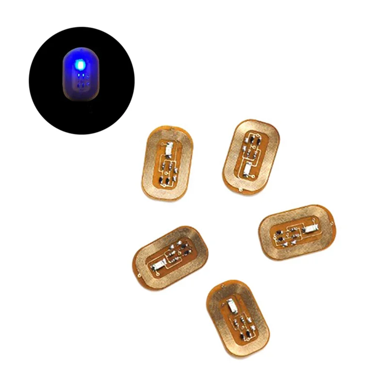 10 Uds NFC Flash pegatina de uñas LED Chip desnudo lámpara de uñas luminosa inteligente mejora de pegatina de uñas, azul oscuro