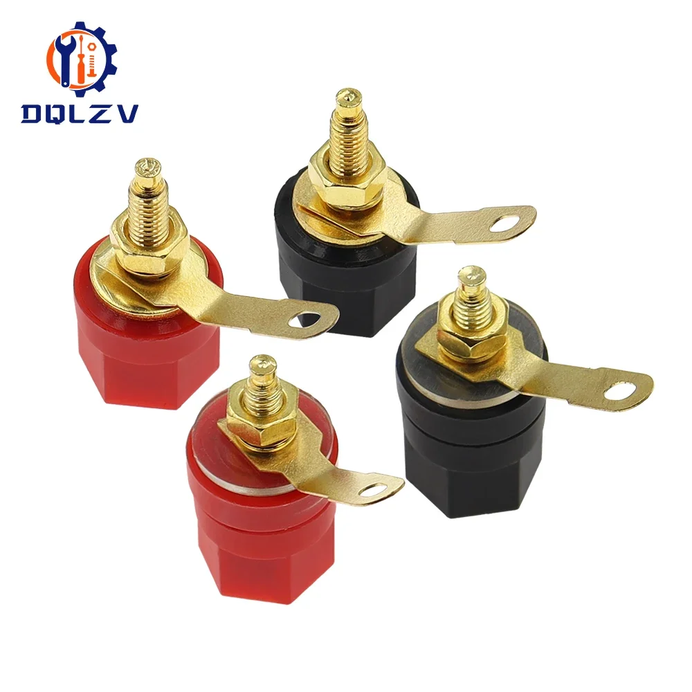 Musical Sound Gold Plated Copper Speaker Binding Post Banana Plug Socket for Speaker Wire Amplifier Terminal Binding Post