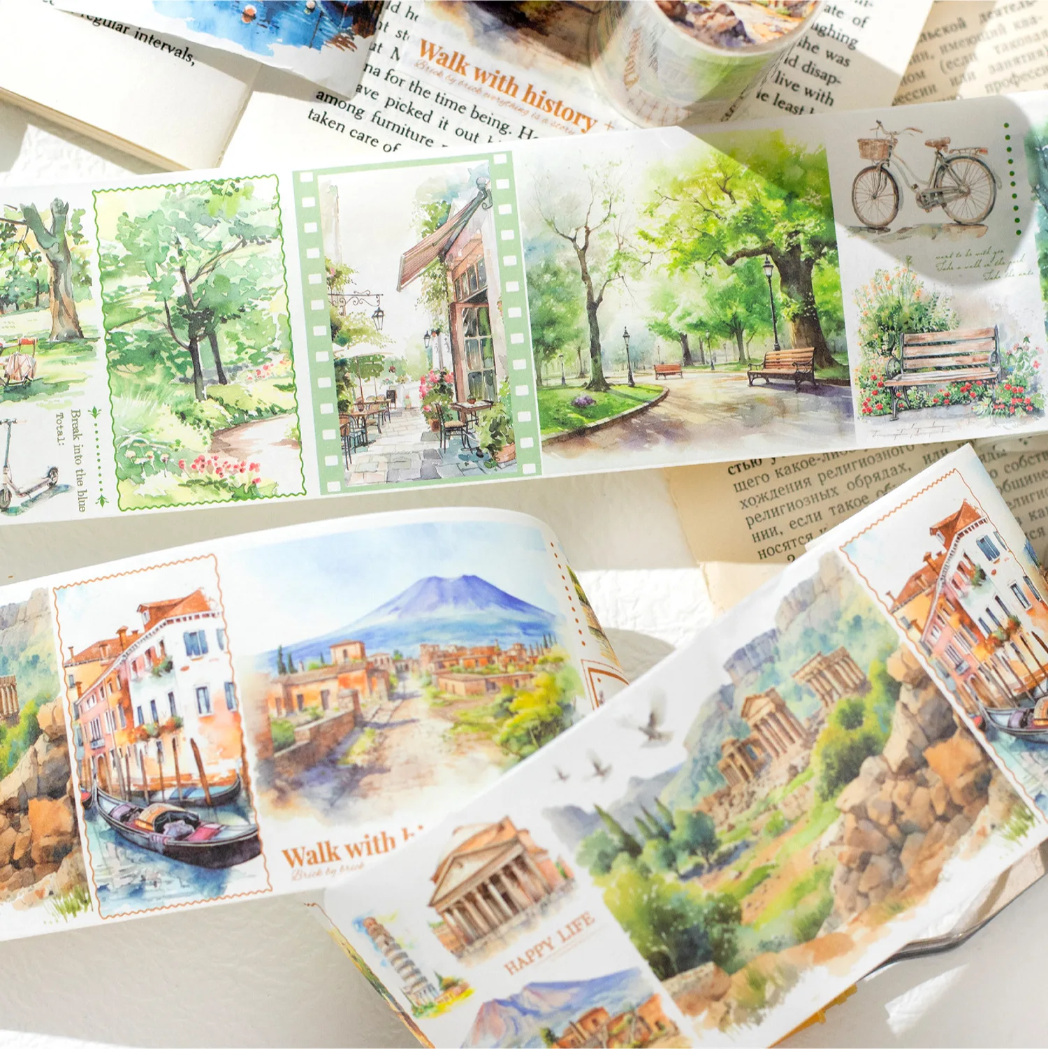 1 szt./1 partia klej dekoracyjny taśmy obejmują świat dekoracyjne Scrapbooking papier do majsterkowania japońskie naklejki