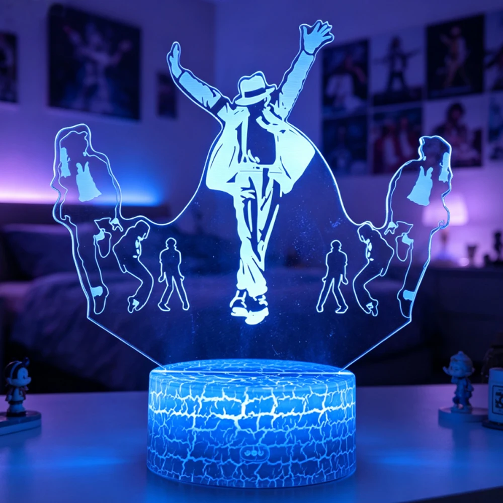 Heißer Pop-Rock-Sänger Michael Jackson Serie Charaktermodellierung Nachtlicht Desktop 7-Farben-Nachtlicht Freunde Geburtstagsgeschenk – Detail 2