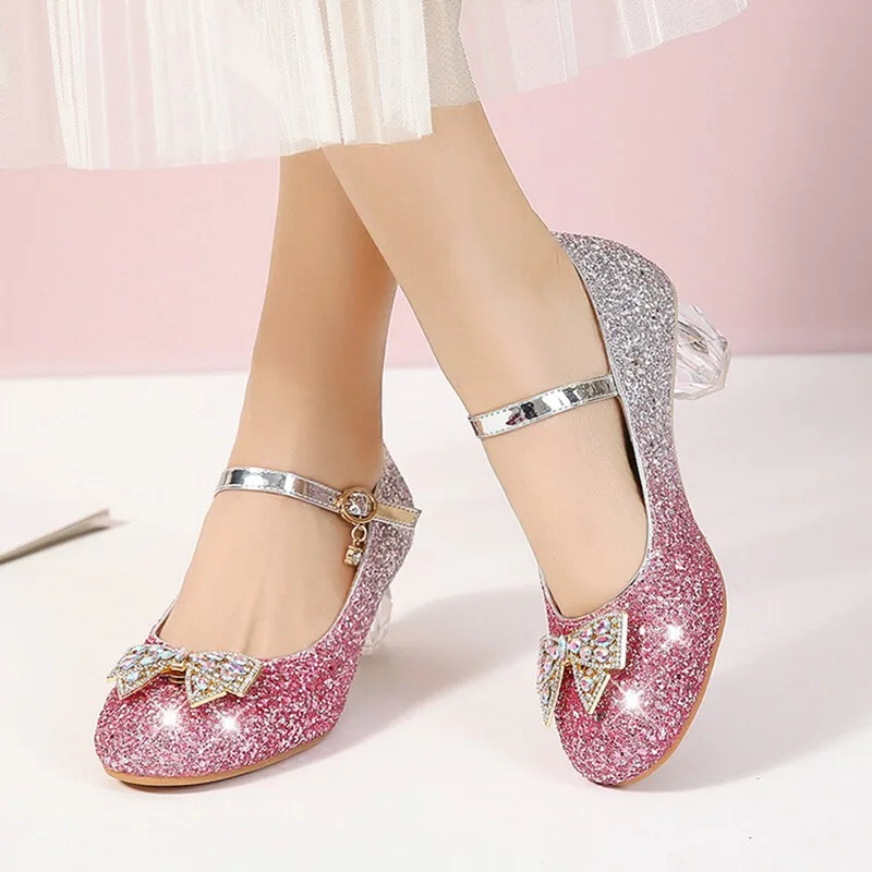 REAVE CAT Women Princess Pumps Janes Bow Blue Sequins 5cm Heel Glitter Colorful Big Small Size 28 43