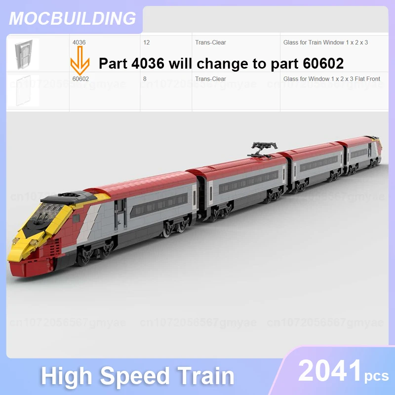 High Speed Train Model MOC Building Blocks DIY Assemble Bricks Transportation Educational Creative Collection Toys Gifts 2041PCS