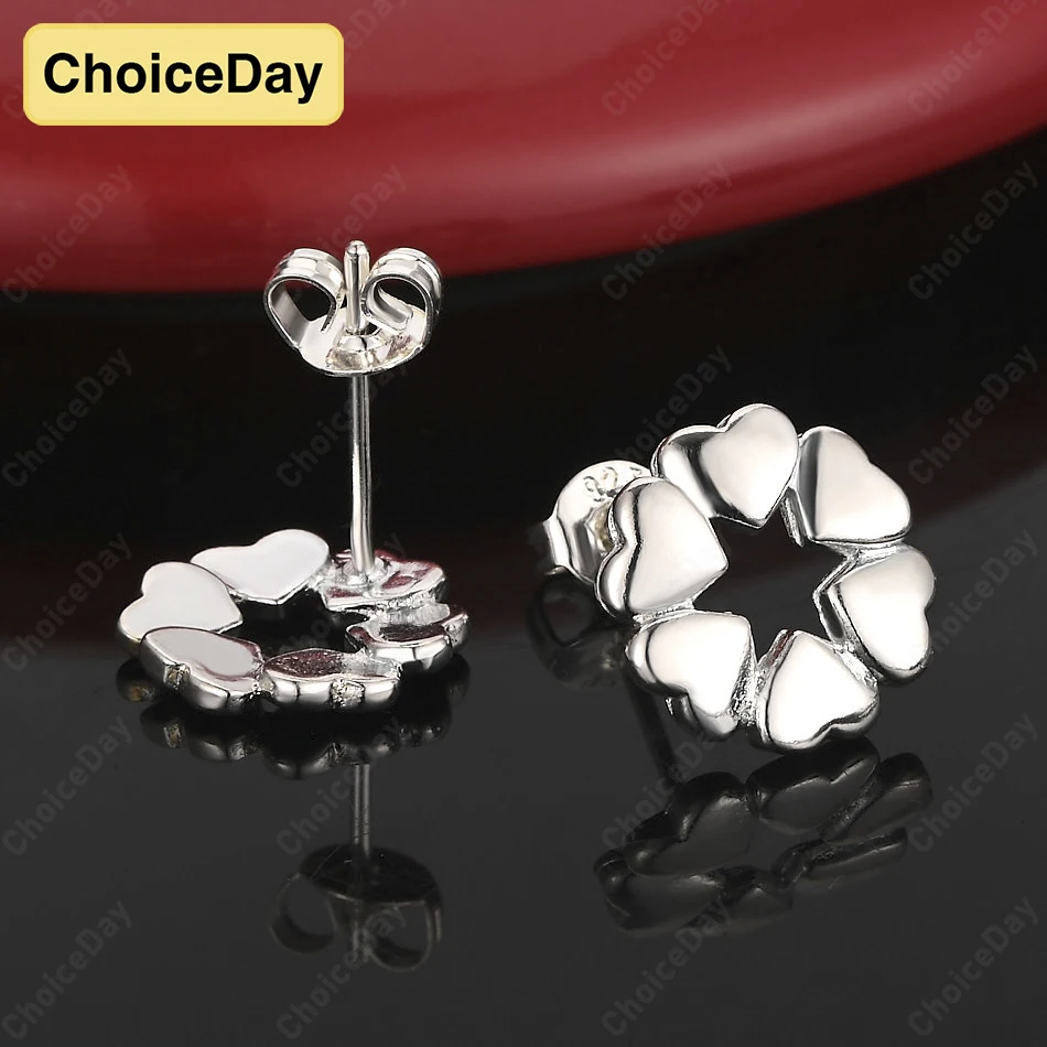 

ChoiceDay 925 Sterling Silver Beautiful Heart Shaped Earrings Women Accessories Fashion Jewelry Wedding Gift