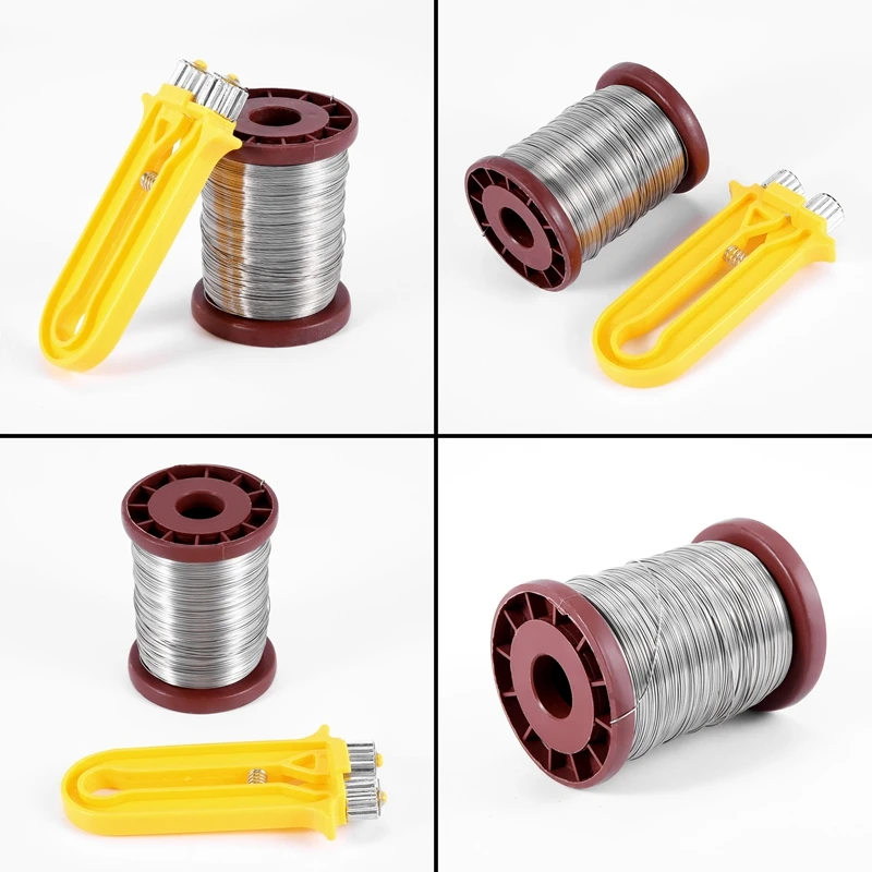 Bee Wire Cable Tensioner Crimper Frame Hive Bee Tool Box Nest Thread Tight Wire Beekeeping Equipment+0.5Mm 500G Wire