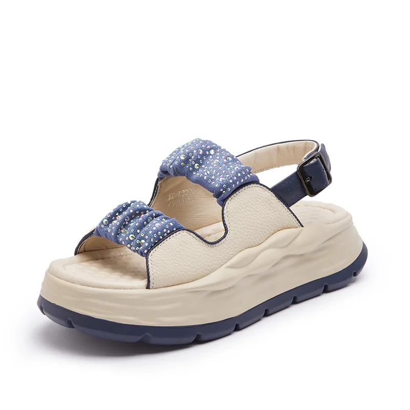 

6cm Platform Sandals for Women 2 Inch High Heel Soft Comfortable Women Summer Shoes Slip on Beach Shoes Slippers Slip On