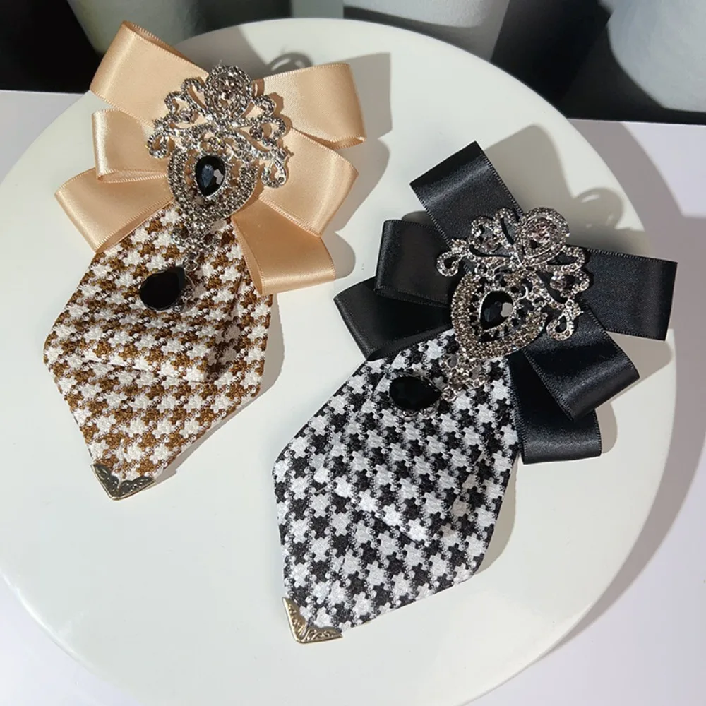 Thousand Bird Checkered Bow Tie Men's High End British Style Wedding Tie Flat Corner Shirt Women's Accessories