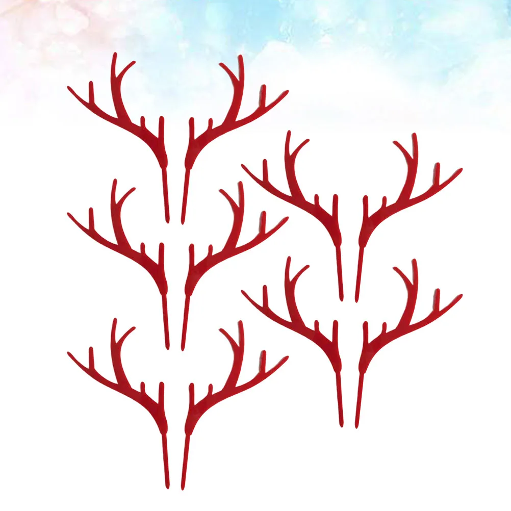 

5 Pcs Boy Antler Cake Decoration Deer Antlers Christmas Decorations Cupcake Picks
