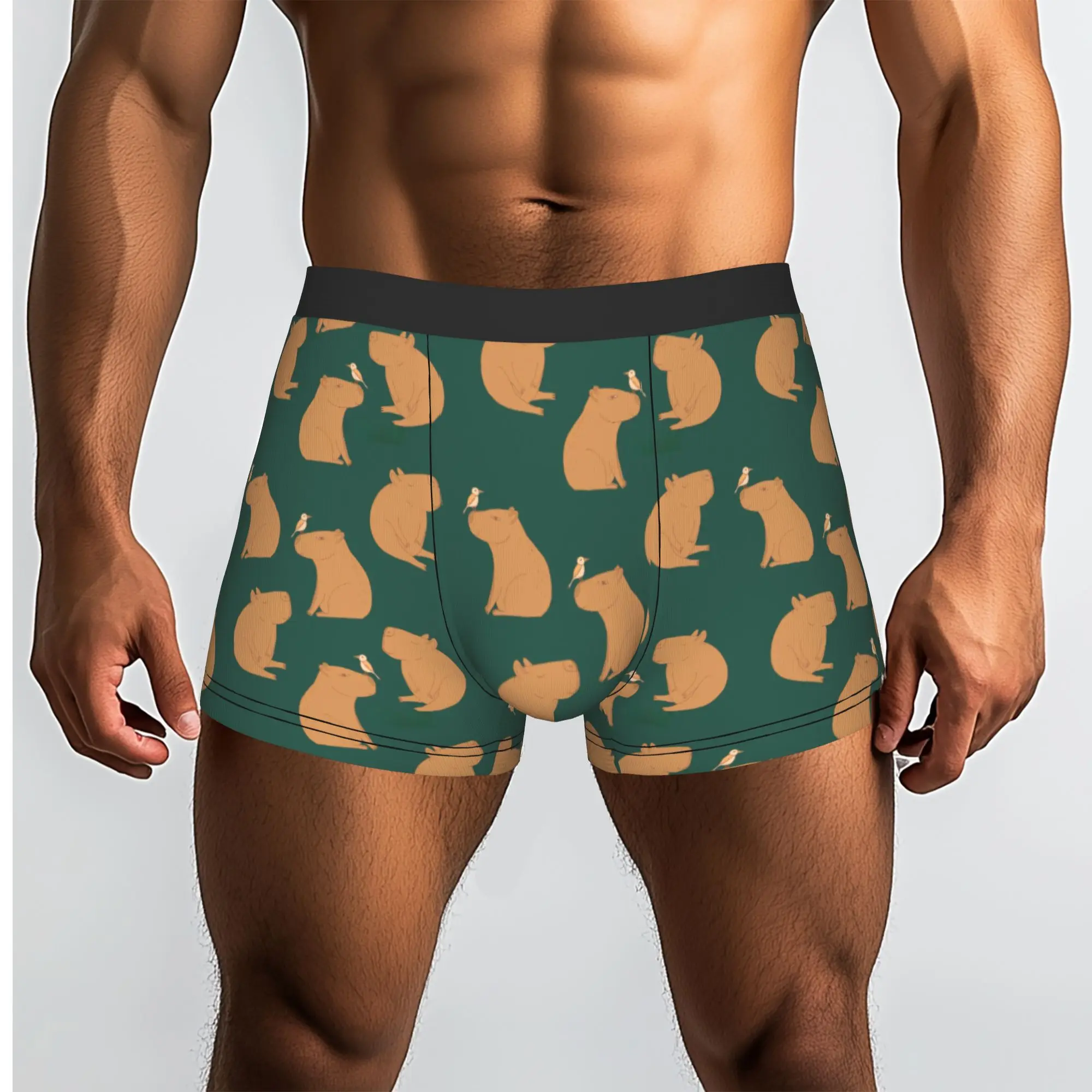 Custom Cool Funny Capybara Popular Animals Boxers Shorts Panties Men's Underpants Stretch  Briefs Underwear