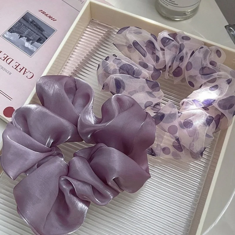 ยางมัดผมผ้าซาตินลายโพลก้า