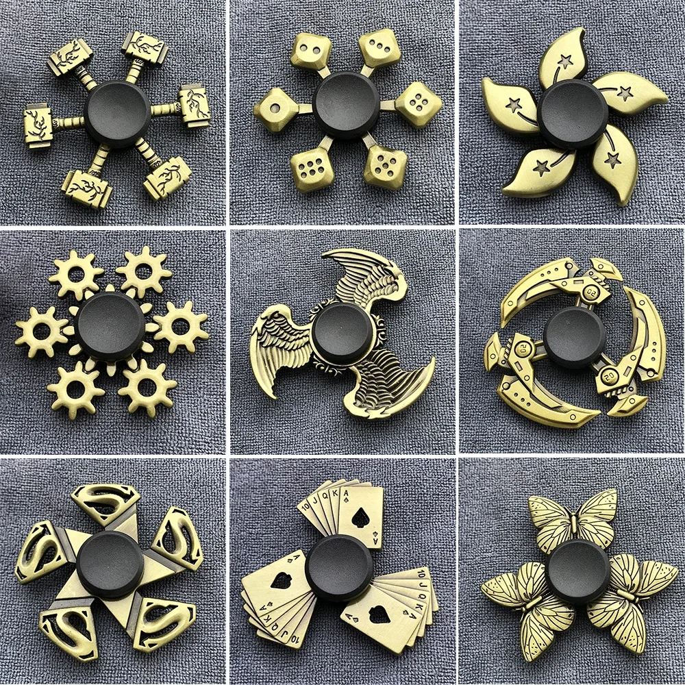 Nuovo Bronzo In Lega di Metallo Fidget Spinner R188 Cuscinetto Muto Mano Spinner Punta Delle Dita Giroscopio Alleviare Lo Stress Giocattoli Per I Bambini di Età