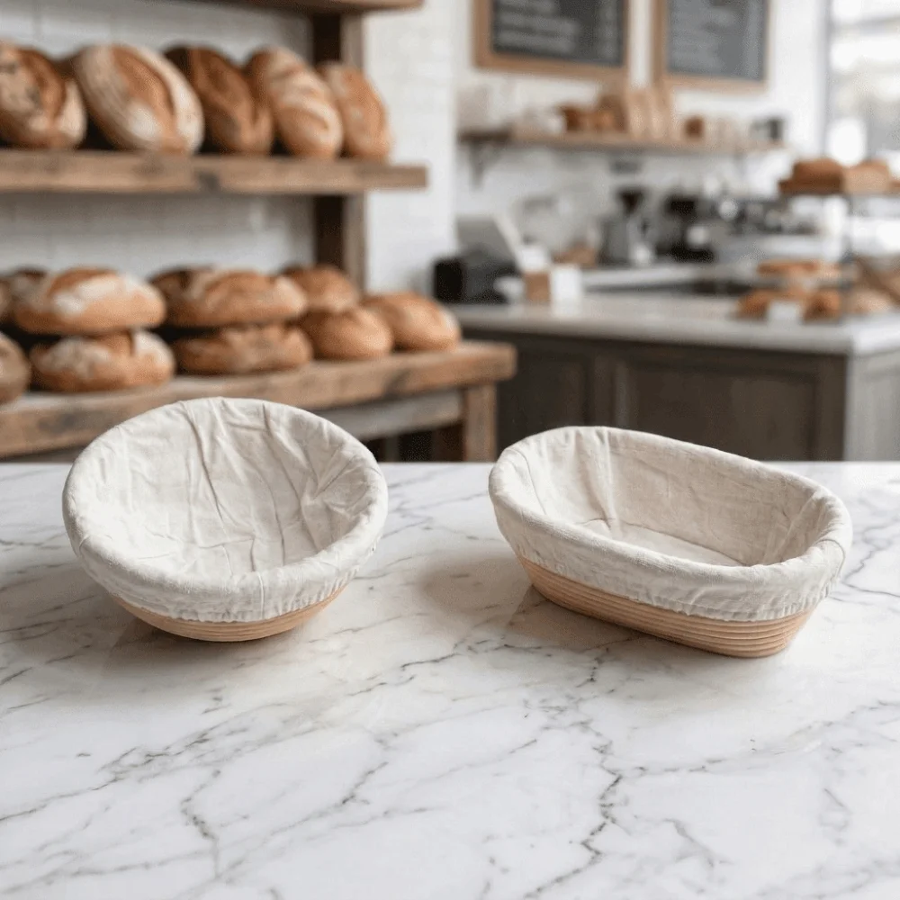Round & Oval Bread Proofing Basket Decorative Cloth Liner Dough Rising Rattan Basket Creative Durable Sourdough Proofing Baske