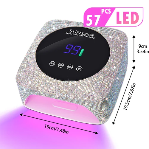 Imagen 1 del producto DianaBeauty Lámpara de uñas LED UV Secador de uñas inalámbrico recargable con diamantes de imitación y 3 configuraciones de temporizador Luz UV para herramientas de manicura