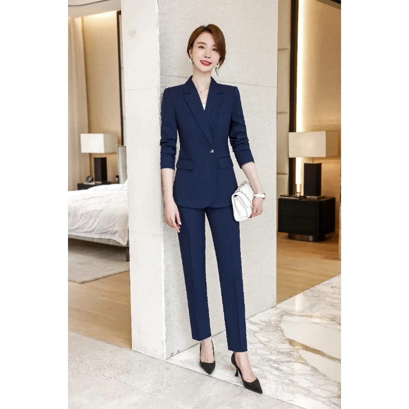 

Fashionable Professional Women's Clothing Autumn and Winter New Set Pants Set Highlights Unique Temperament