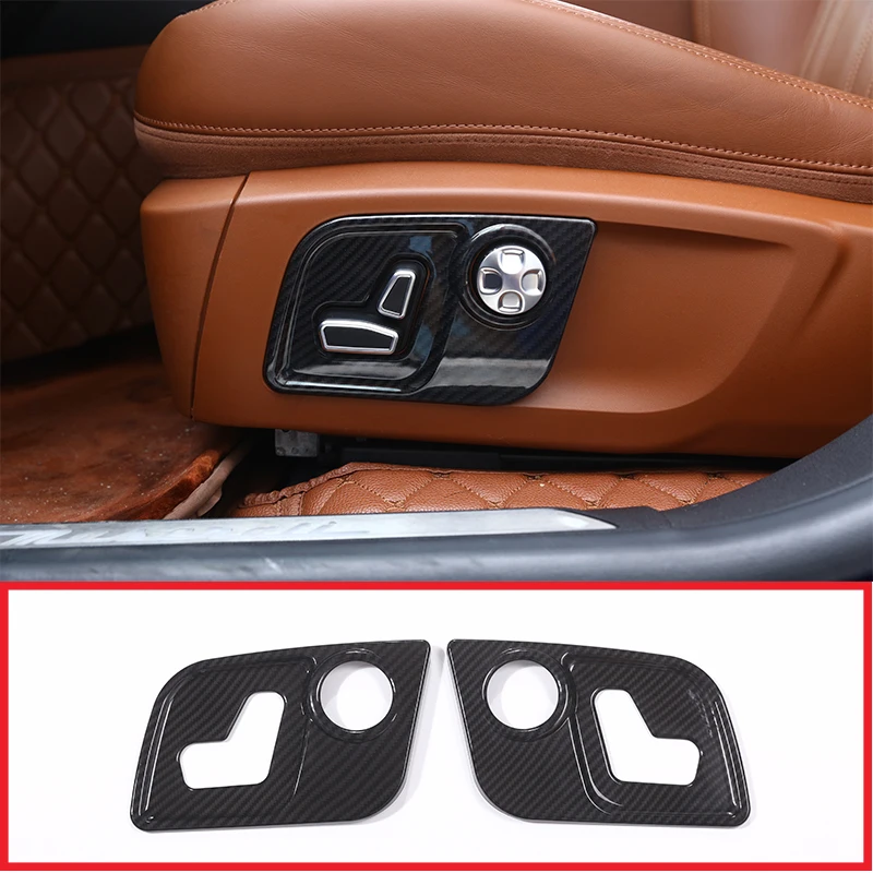 

For Maserati Levante For Ghibli For Quattroporte Car Accessories 2 Pcs Carbon Fiber ABS Seat Side Decorate Frame Cover Trim