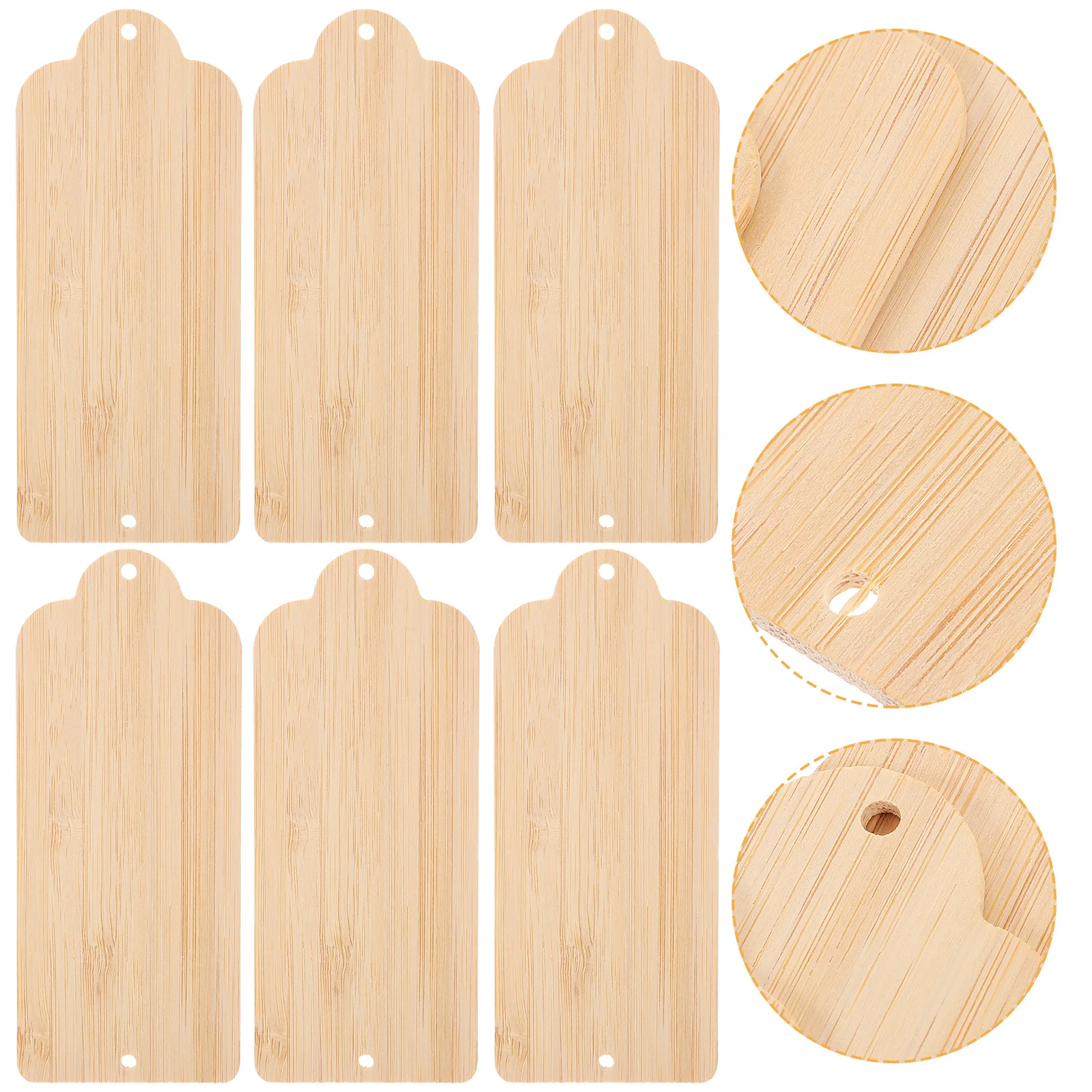

10pcs Bamboo Bookmarks Materials Unfinished Rectangular Cutouts Blank Diy Craft Slices For Painting Bamboo Shapes For