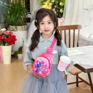 Disney Cartoon Stitch breast bag for children, beautiful crossbody bag, waist storage bag, zipper coin pure, children's gifts, fashion 6 Main Sales Child Organizer - №4