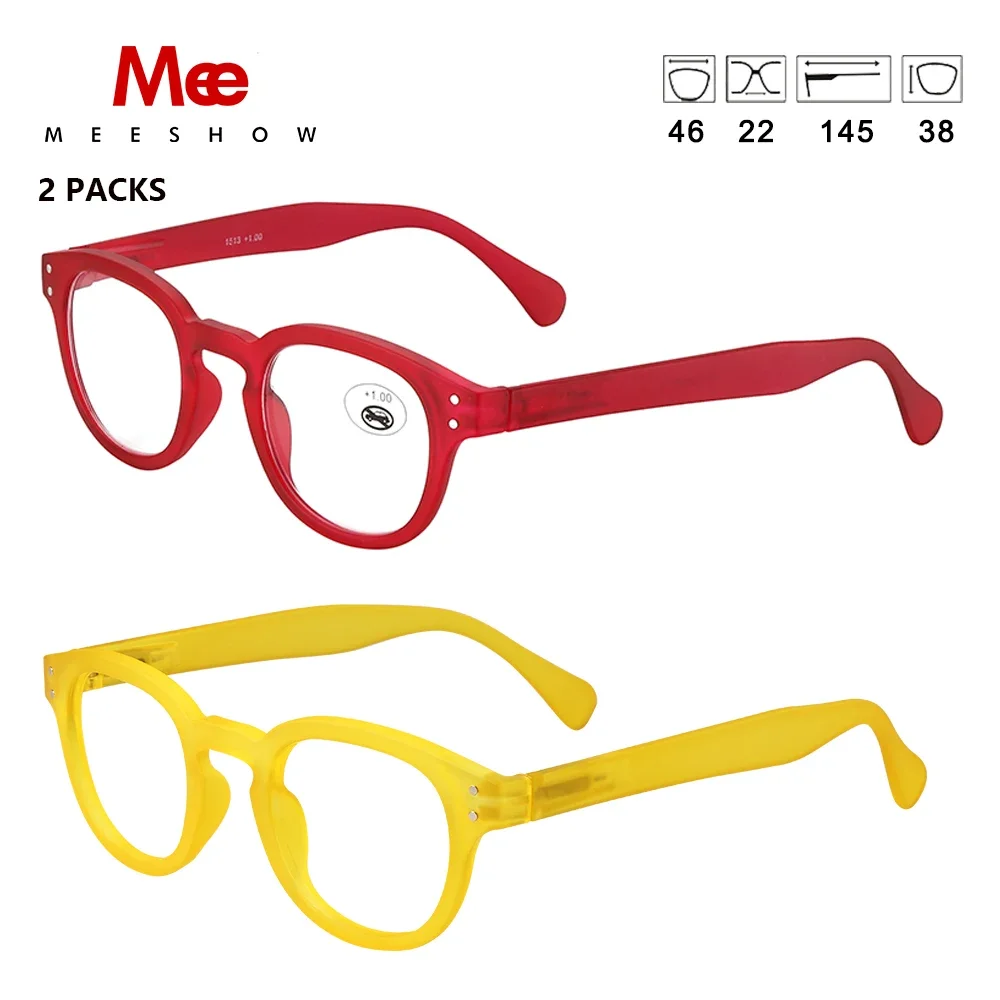 Meeshow-gafas de lectura transparentes para hombre y mujer, lentes Retro de estilo francés, leesbril con dioptrías, 0,0 + 1,0 + 1,75 + 2,0 1513, 2 paquetes