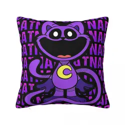 Decorative Pillow Cover Smiling Catnap Merch Home Funny Cartoon Pillow Case Cover Zipper Multiple Sizes