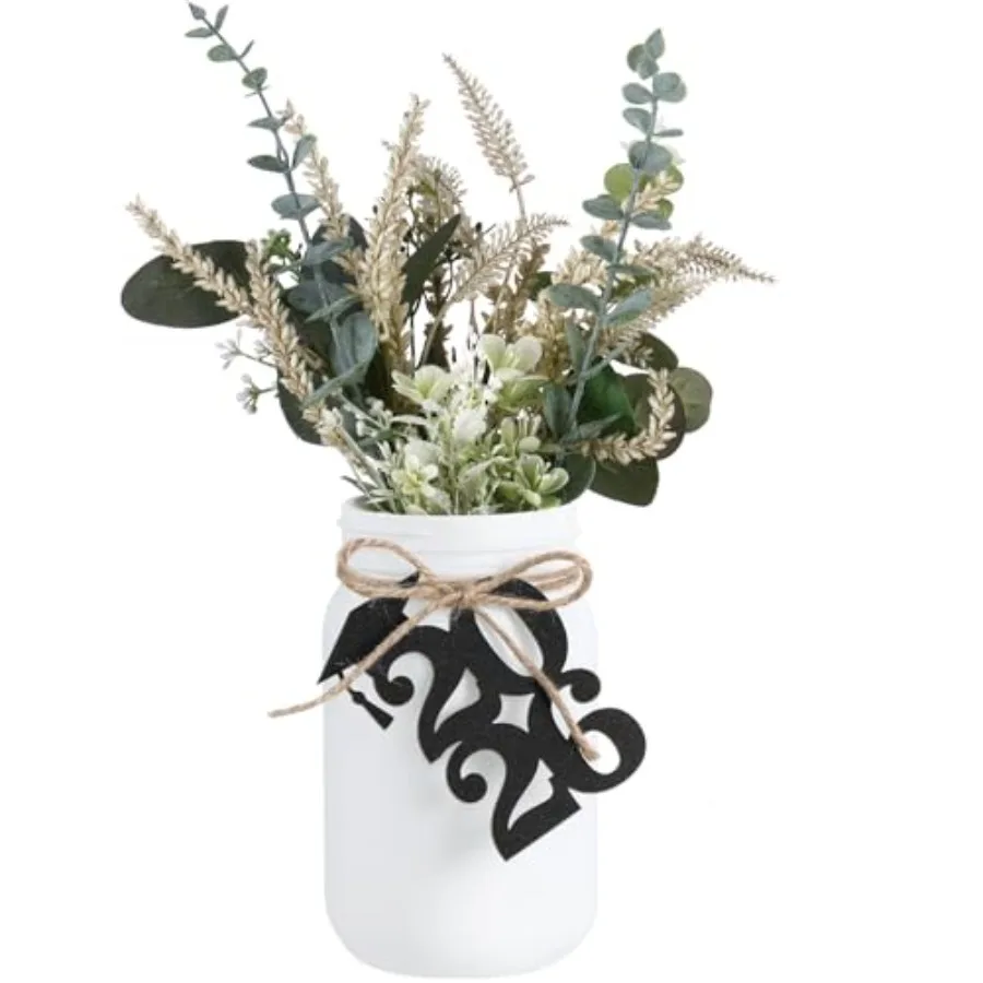 

2026 Graduation Table Centerpieces Party Decoration 32 oz Mason Jars with Glitter 2026 Graduation Cutouts Tags and Jute Rope Ta