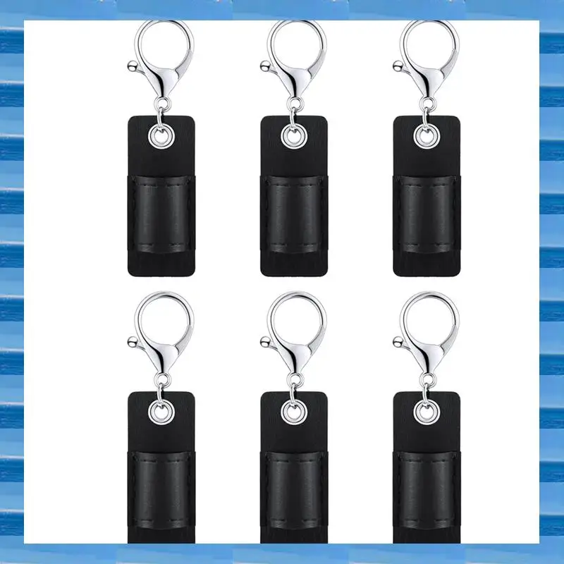 

AT53 6 Pieces Portable Leather Pen Holder PU Leather Badge Pencil Holder Pocket Protector Pen Pouch Holder Organizer