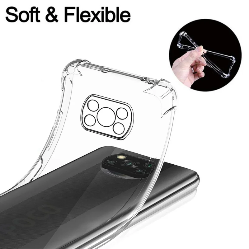 Soft Clear Case for Poco X3 Pro Phone Cases Pocophone X3 Pro Xiaomi Poco X3 NFC Shockproof Silicone Cover Poco X 3 Pro Case