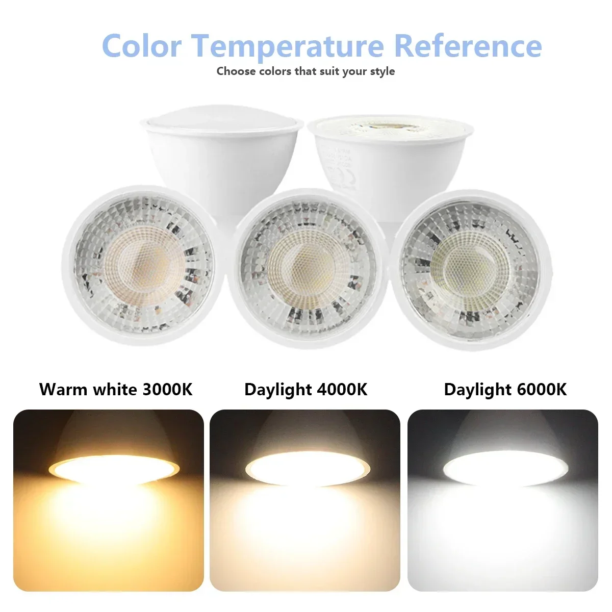 

12PCS LED Bulb GU10 spot light No flicker AC220V AC100-240V Warm white light 3W replaceable 20W 50W halogen lamp for home derec