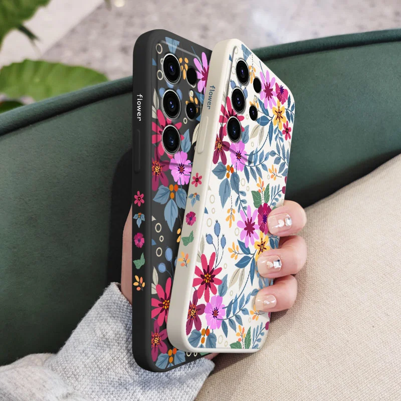 Beautiful Flowers Phone Case For Samsung Galaxy S24 S23 S22 S21 S20 S10 S10E S9 Ultra Plus FE Note 20 Ultra 10 9 Plus Cover