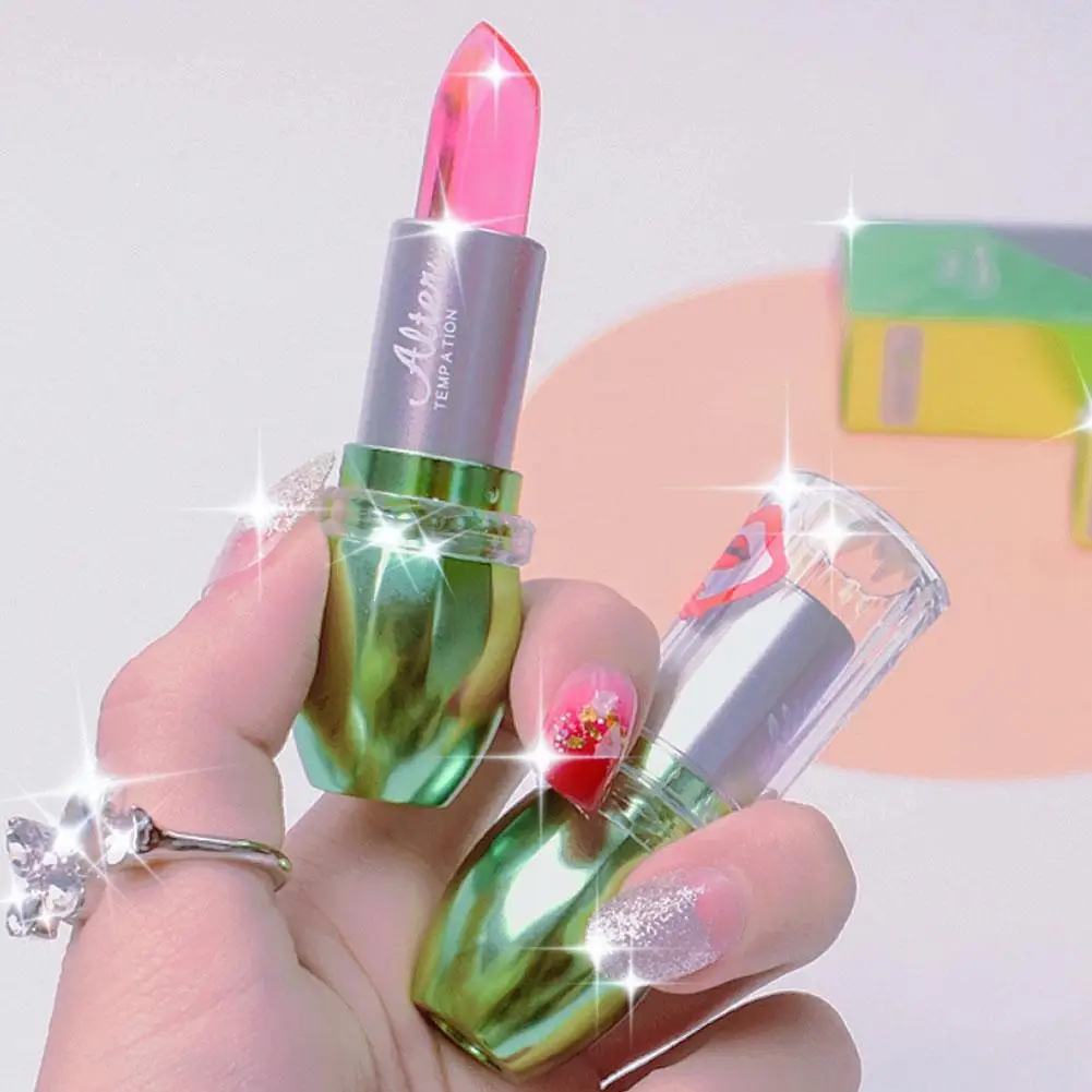 Aloe Vera Color Changing Lipstick Moisturizing Magic Jelly Lip Gloss Non-stick Cup Temperature-Activated Lip Balm Lips Make UP