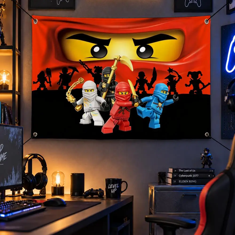 Cartoon N-Ninjago Flags Personalized Flag Room Dorm Camping Picnic Garage Bar Indoor Outdoor Wall Decor