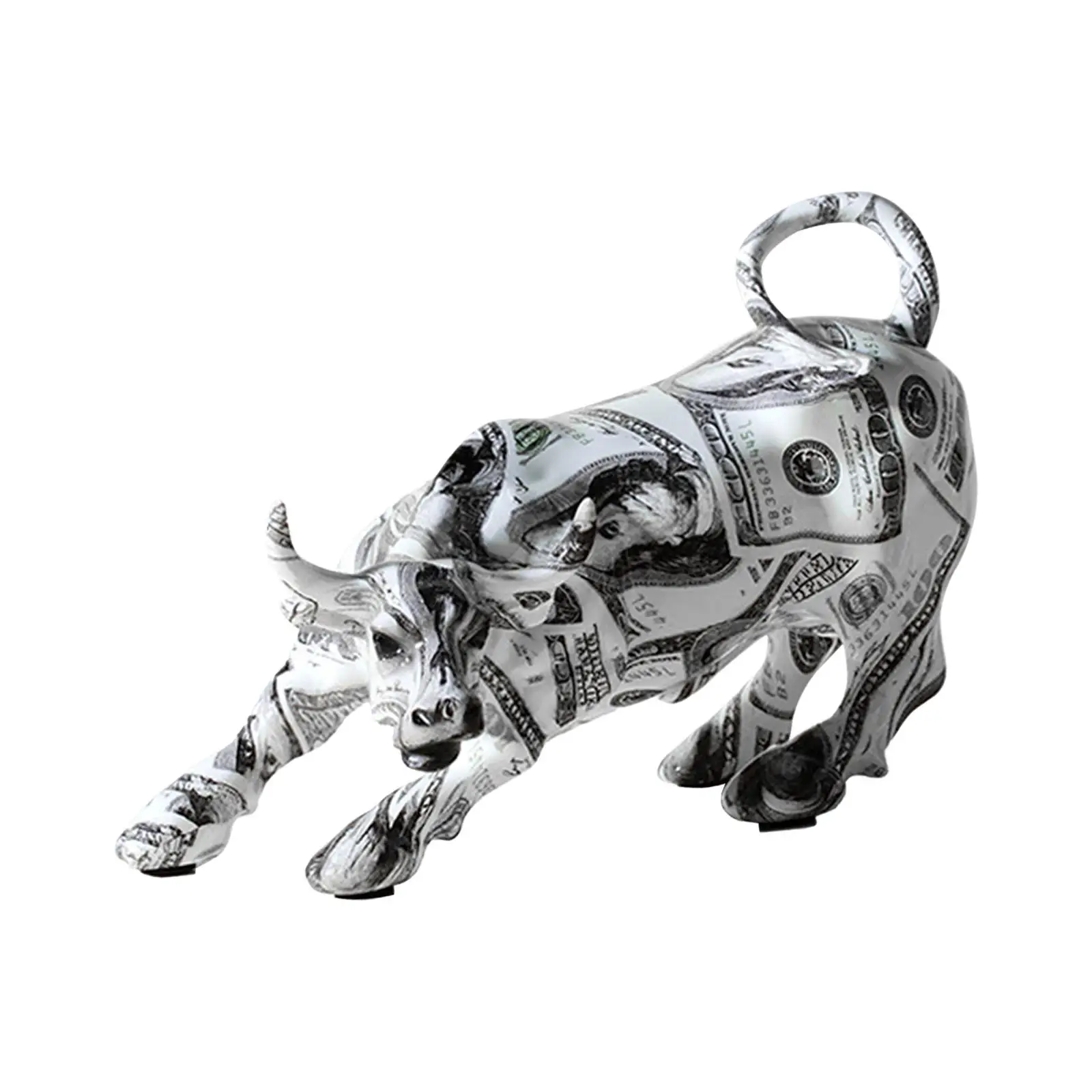 Ox Statue Tabletop Resin Creative Decorative Buffalo Figurine Bull Sculpture for