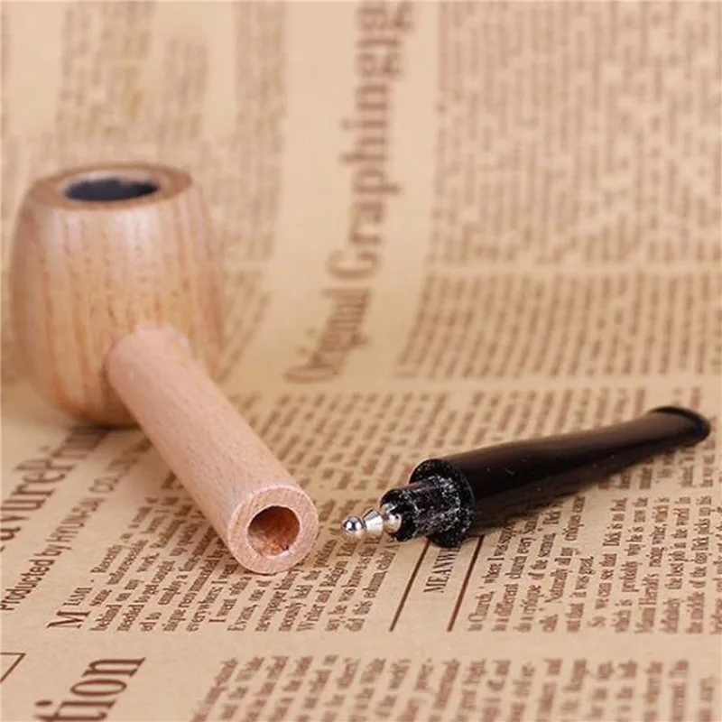 1pc Log Popeye Pipe Solid Wood Straight Large Round Bottom Filter Pipe Mini Small Pipe Portable Pipe