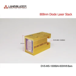 DVS-MS-1006BAI / 808nm Macro Channel Diode Laser Stack For Permanent Hair Removal / Power 600W / 6 Import Bars Installation