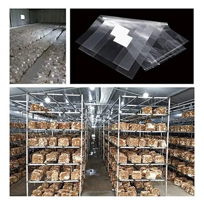 AB13-100 Count Mushroom Bags/Mushroom Growing Bags/Farm-Mushroom Spawn 0.2 Filter,2.5 Polypropylene