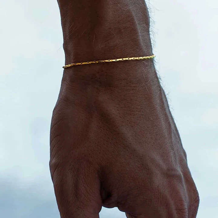 EMANCO Wire Chain Bracelet Fashion Trend New Personalized Men's White Gold Bracelet Non-Fading Color Wholesale Jewelry