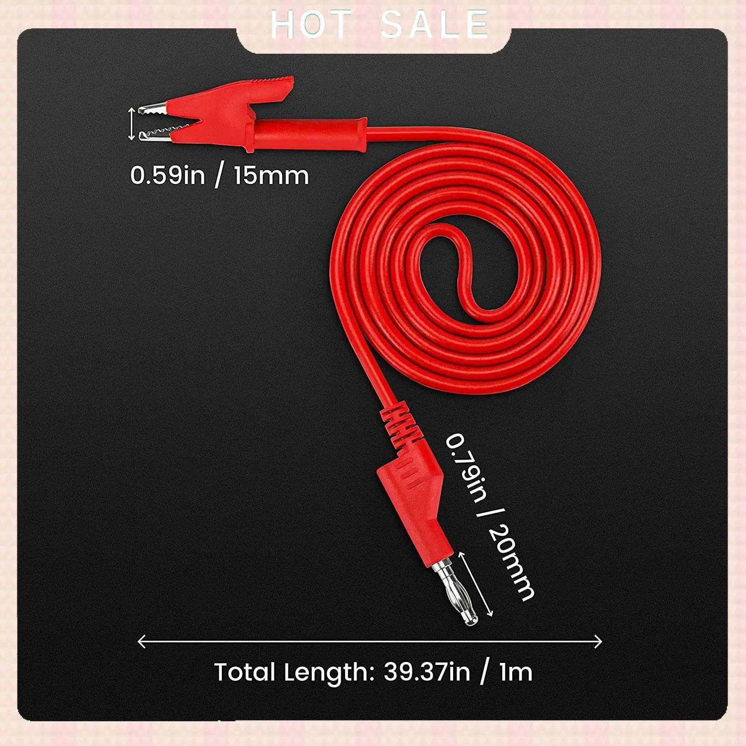 24-Hour Delivery 5PCS 4Mm Multimeter Banana Plug To Alligator Clips Test Lead For Electrical Testing Wires And Alligator Clip Ca