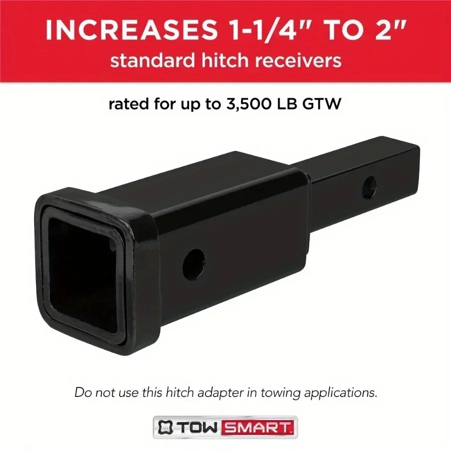 

1 1/4" to 2", 770 Class II to Class III receiver adapter, heavy-duty steel construction ensures extreme durability