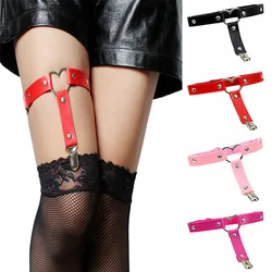 Coração PU Leather Elastic Garter, Punk Goth Coxa Anel, Nightclub Party Leg Suspender Meias, Ligas Strap, Cloth Acessório, Sexy