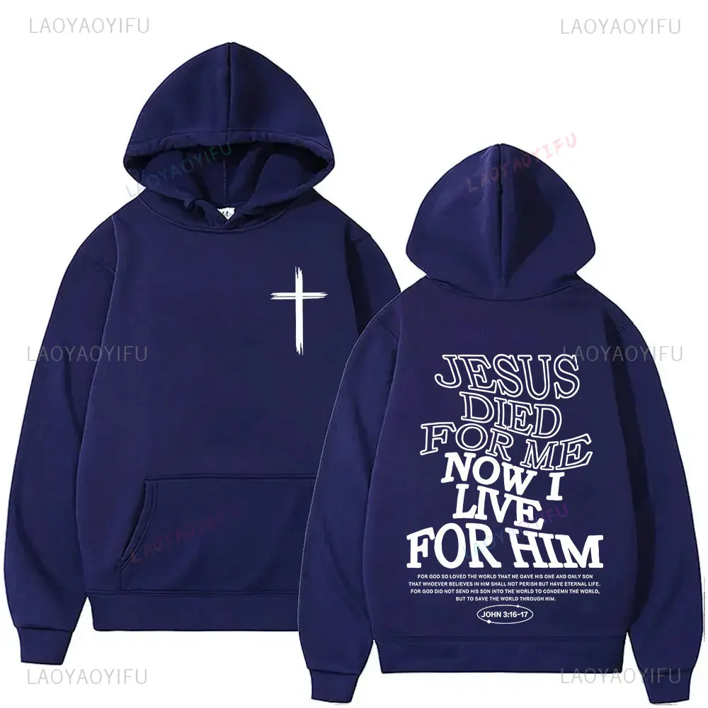 

Men's Aesthetic Christian Hoodie Street Men's Jesus Letter Print Retro Sweatshirt for Men and Women Casual Long-sleeved Pullover