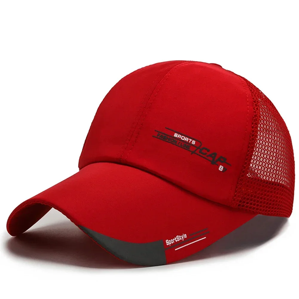 Gorra de béisbol de poliéster para hombre, gorro ajustable, transpirable, 56-60cm, 70g, para acampar, pescar y cazar