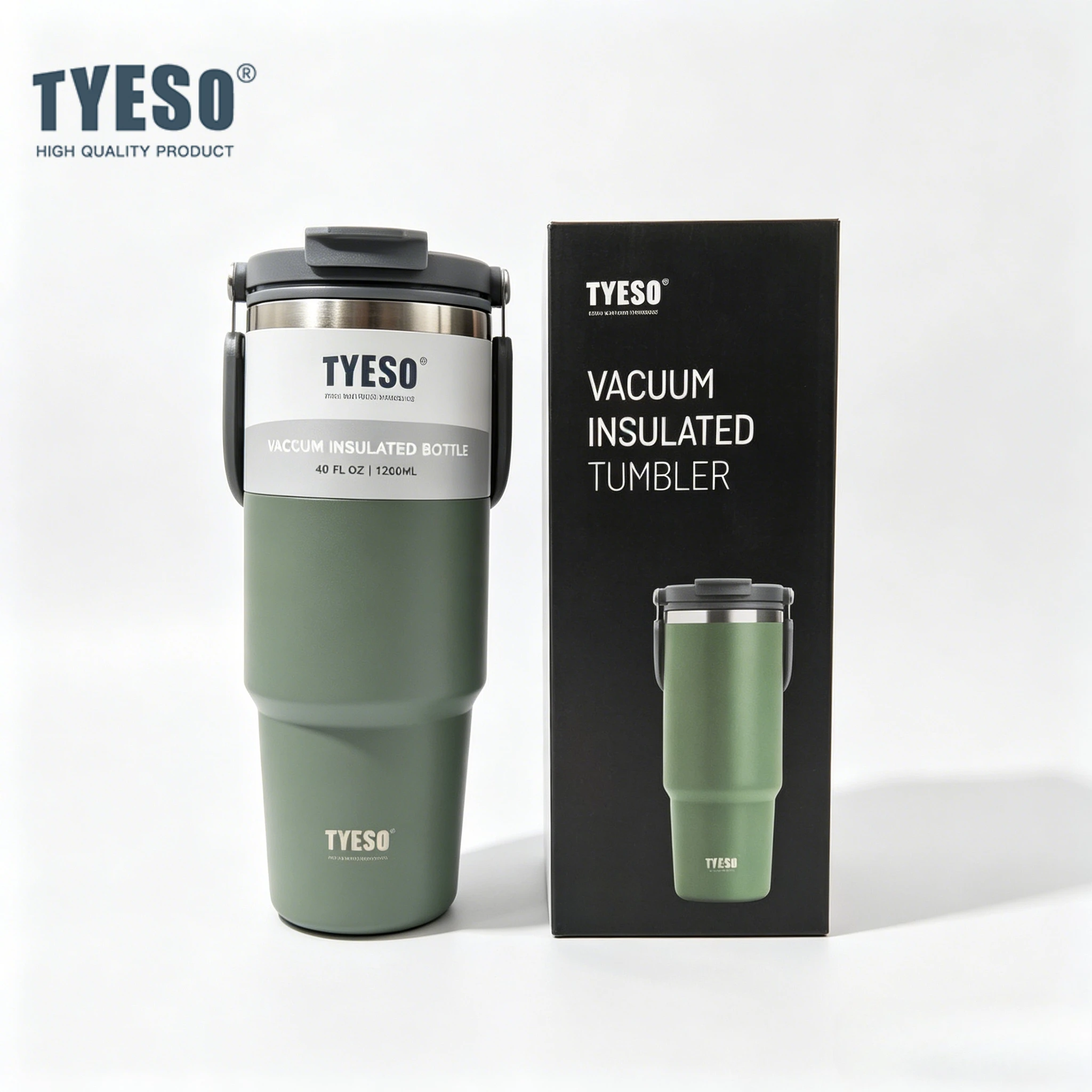 Tyeso 900ML Tasse de Voyage Isotherme en Acier Inoxydable – Tasse à Café Double Paroi Isolée Chaud/Froid – Gobelet Thermos Bouteille d'Eau – Tasse Isotherme pour Voiture
