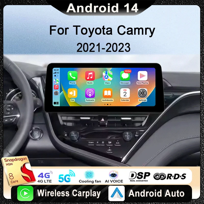 

12.3 inch Screen Car Radio For Toyota Camry 2021-2023 Multimedia Video Player Navigation GPS wireless Carplay Android Auto