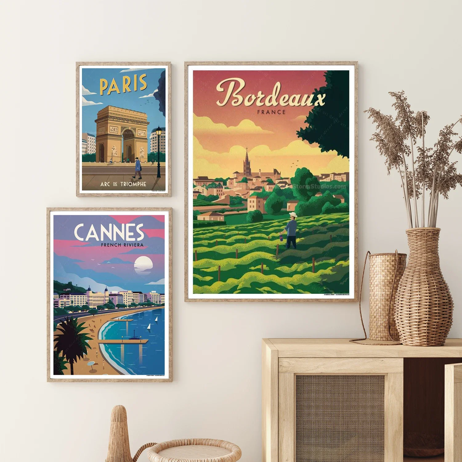 ملصق فن المناظر الطبيعية لديكور المنزل ، ملصقات الحائط ، ملصق كرافت ، خمر ورجعي ، فرنسا ، باريس ، تشوكر ، لطيفة وباريس ، مارسيليا وهدايا للفتيات