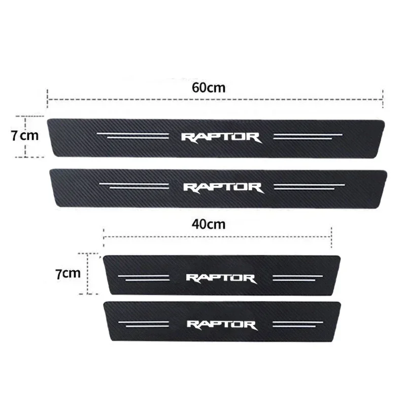 Carbon Fiber Car Door Sill Threshold Strip Anti Kick Sticker Scuff Scratch For Ford Raptor 2025 Ranger 1 2 3 Tape Protect Film view 2