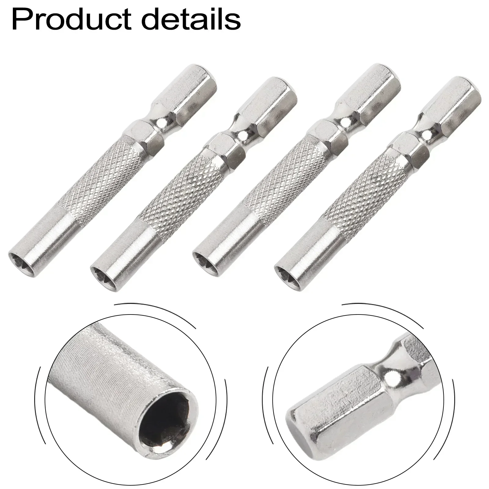 Adaptador de broca hexagonal de 4 piezas, soporte magnético de 6,35mm, soporte para destornillador eléctrico