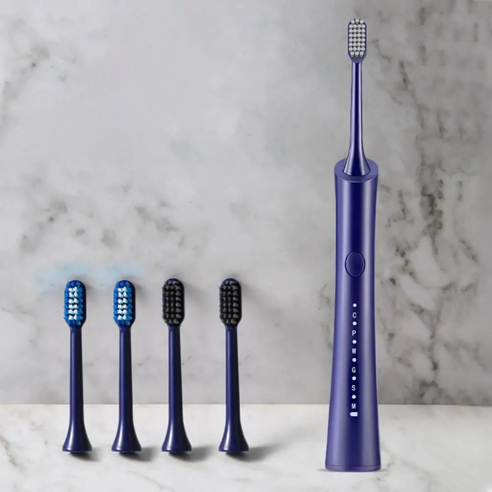 Whitening Electric Toothbrush Advanced Electric Toothbrush with 5 Brush Heads 6 Modes Timers Ipx7 Waterproof for Men