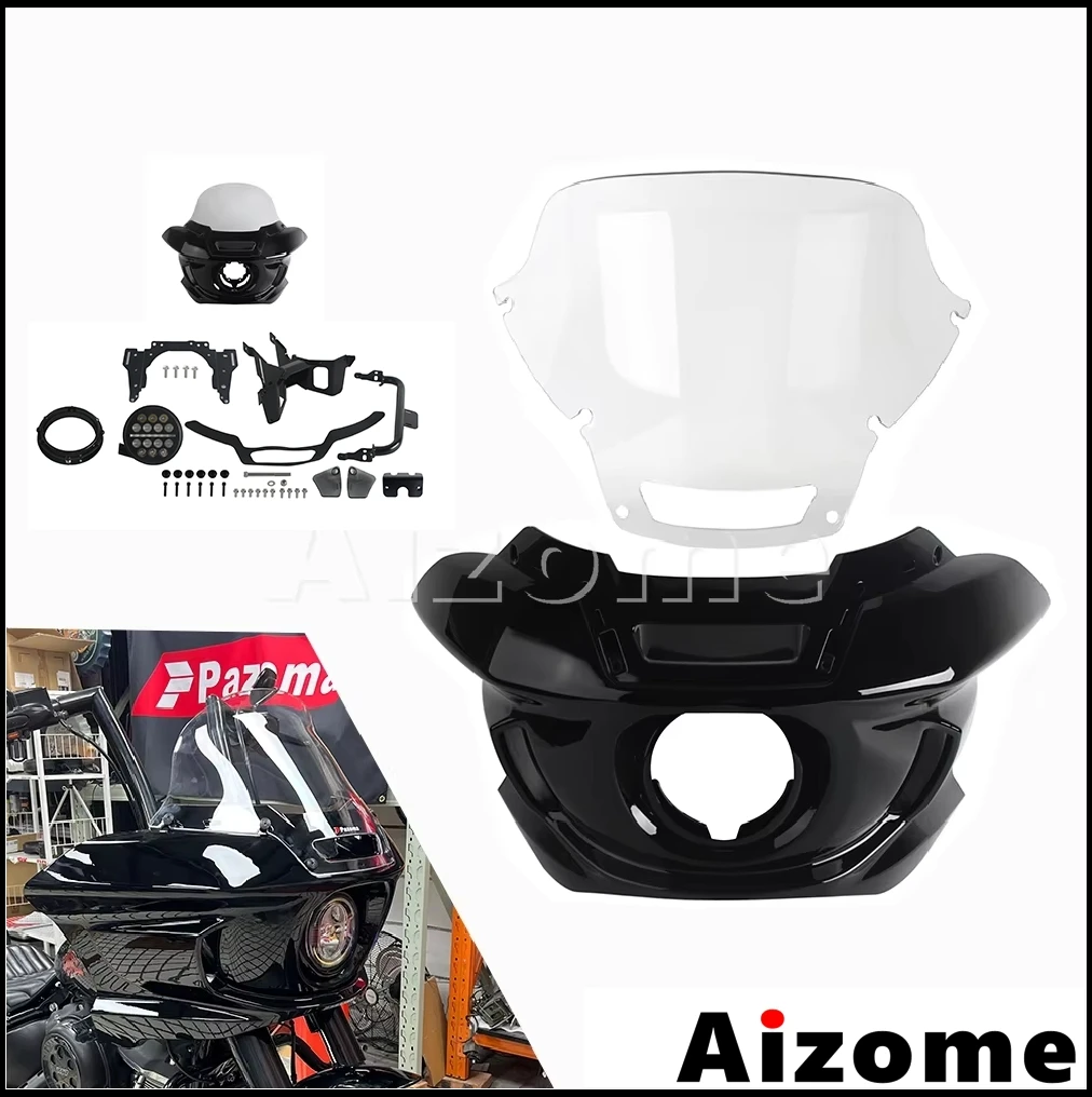 

Передняя фара мотоцикла, обтекатель, кронштейн, крышка 14/18 дюймов, лобовое стекло фары для Harley Softail Low Rider S FXLRS FXLR